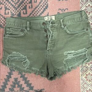 Womens Free People distressed denim shorts